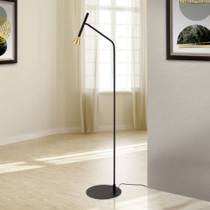 Lampadar LED stil scandinav minimalist ODEON negru/alama - Img 2