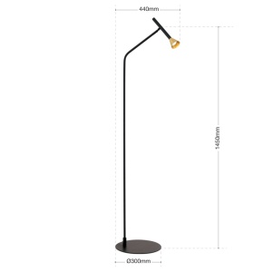 Lampadar LED stil scandinav minimalist ODEON negru/alama - Img 9