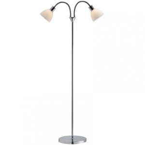 Lampadar modern cu 2 brate flexibile Ray crom/alb 63224033 NL
