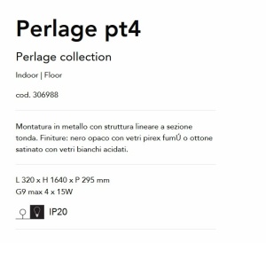 Lampadar modern Perlage pt4 negru/fumuriu - Img 3