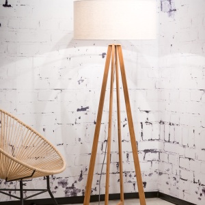 Lampadar realizat din materiale naturale, durabile si ecologice, EVEREST/F alb 61649 universul-luminii.ro