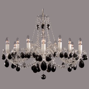 Lustra 12 brate cristal Bohemia L11 120/12/1 black