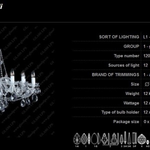 Lustra 12 brate cristal Bohemia L11 120/12/1 173779 universul-luminii.ro