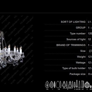 Lustra 12 brate cristal Bohemia L11 120/12/1 46459 universul-luminii.ro