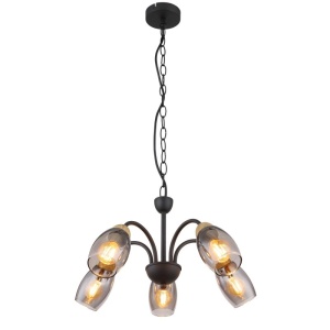 Lustra 5L design modern Gerly negru 135169 universul-luminii.ro