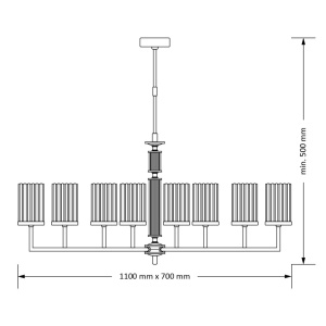 Lustra 8 brate moderna realizata manual Artu Ryfel 87379 universul-luminii.ro
