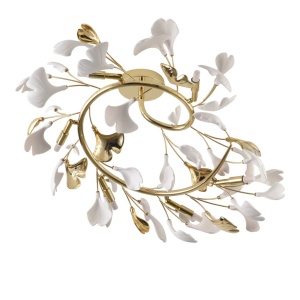 Lustra aplicata cu elemente decorative ceramice albe LEAF