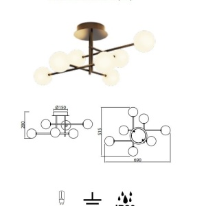 Lustra aplicata design Art Deco cu 7 surse de lumina CELLAR 130659 universul-luminii.ro