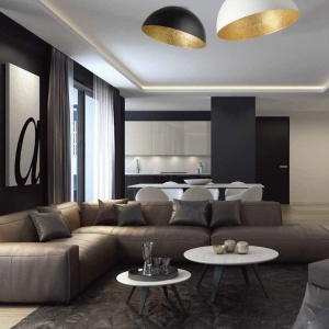 Lustra aplicata design decorativ Doris D-70cm negru/auriu - Img 2