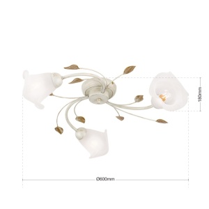 Lustra aplicata design elegant SISI 3L ivory-gold 235269 universul-luminii.ro