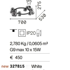 Lustra aplicata design modern Perlage pl10 alama/alb 142079 universul-luminii.ro