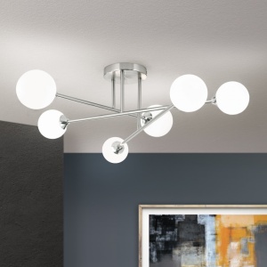 Lustra aplicata design modern SNOWWHITE 6L crom satin - Img 1