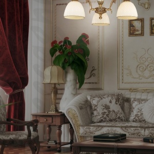 Lustra aplicata din alama cu 3 brate design italian 7055 107709 universul-luminii.ro