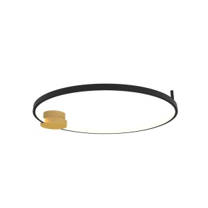 Lustra aplicata LED design inelar Ring negru, 80cm - Img 1