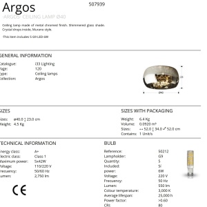 Lustra aplicata moderna design elegant 40cm ARGOS SV-507939 - Img 4