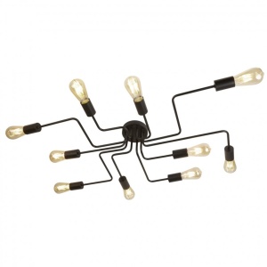 Lustra aplicata stil industrial Circuit 10L negru mat 99210-10BK SRT