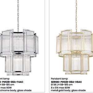 Lustra, Candelabru elegant design modern SERGIO crom P0528-08A-F4AC ZL - Img 3