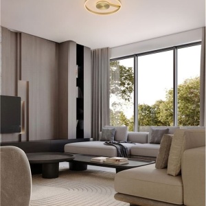 Lustra circulara aluminiu bronz LED CCT SIENA 60cm, 2, universul-luminii.ro