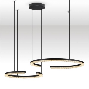 Lustra circulara aluminiu negru GREAMY D-93cm 623299 universul-luminii.ro