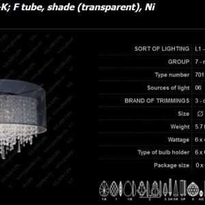 Lustra cristal Bohemia diametru 50cm L17 701/06/3, 3-K; F tube, shade (transparent), Ni - Img 3