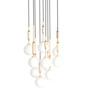 Lustra cu 10 pendule pentru tavane inalte, hol, casa scarii Ero X auriu 40 - Img 2