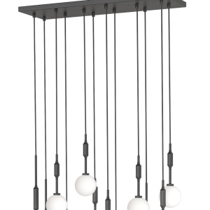 Lustra cu 12 pendule Ero XII Negru 80x25 - Img 2