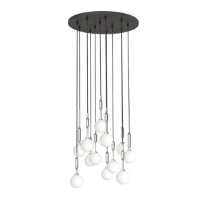 Lustra cu 12 pendule pentru tavane inalte, hol, casa scarii Ero XII Crom 60 - Img 5