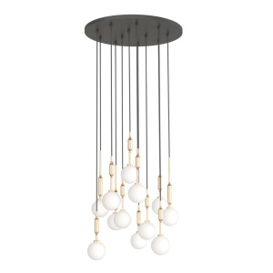 Lustra cu 12 pendule pentru tavane inalte, hol, casa scarii Ero XII aurie 60 - Img 4