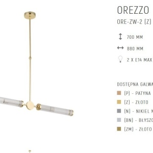 Lustra cu 2 brate design LUX realizat manual OREZZO 109509 universul-luminii.ro