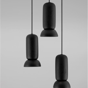 Lustra cu 3 pendule ceramica neagra PARLO 625729 universul-luminii.ro