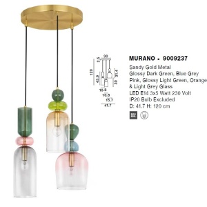 Lustra cu 3 Pendule design decorativ modern MURANO 214139 universul-luminii.ro