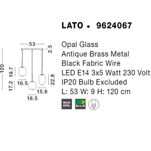 Lustra cu 3 pendule, design modern Lato 75399 universul-luminii.ro