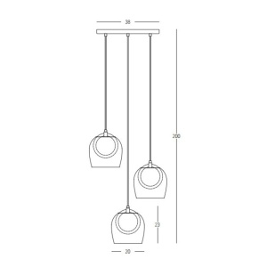 Lustra cu 3 pendule design modern LED LIGHT 153359 universul-luminii.ro