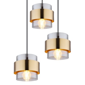 Lustra cu 3 pendule design modern MILLEY negru, auriu 210489 universul-luminii.ro