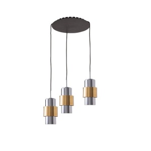 Lustra cu 3 pendule design modern Vaia crom, auriu - Img 1
