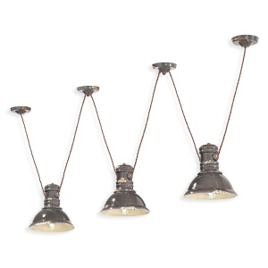 Lustra cu 3 pendule design retro realizata manual din ceramica INDUSTRIAL 216829 universul-luminii.ro