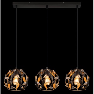 Lustra cu 3 pendule din metal negru MIKA 248079 universul-luminii.ro