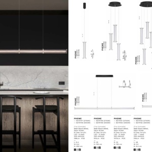 Lustra cu 3 pendule LED 3000K PHEME nickel satinat - Img 9