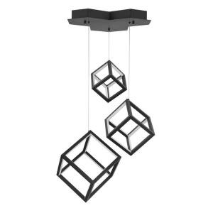 Lustra cu 3 pendule LED design modern geometric GABBIA negru NVL-9818231