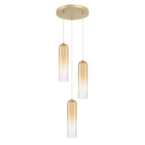 Lustra cu 3 pendule LED sticla champagne SAPEL