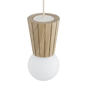 Lustra cu 3 pendule lemn stil scandinav VOLANTE 6357 - Img 6