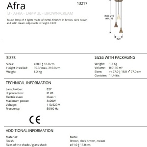 Lustra cu 3 pendule metalice Afra - Img 4