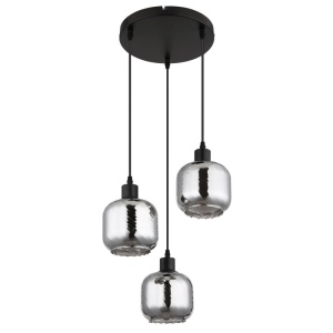Lustra cu 3 pendule sticla fumurie XIA pentru sufragerie