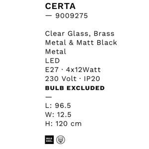 Lustra cu 4 pendule design modern Certa 148079 universul-luminii.ro