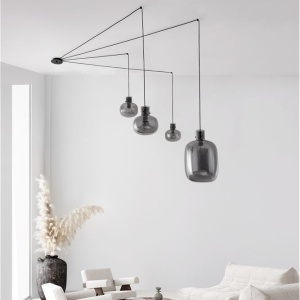 Lustra cu 4 pendule design modern CINZIA fumuriu