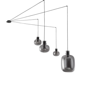 Lustra cu 4 pendule design modern CINZIA fumuriu 201959 universul-luminii.ro