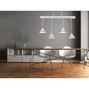 Lustra cu 4 pendule stil industrial JOWITA alb-negru 106419 universul-luminii.ro