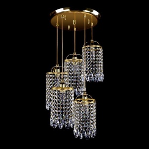Lustra cu 5 pendule Cristal Bohemia Exclusive SMALL GAME 07-05 - Img 1