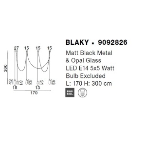 Lustra cu 5 Pendule design minimalist BLAKY 121939 universul-luminii.ro
