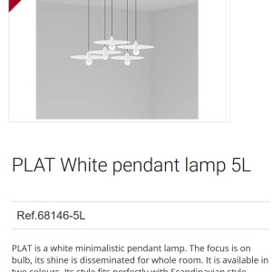 Lustra cu 5 Pendule design modern PLAT alb 92089 universul-luminii.ro